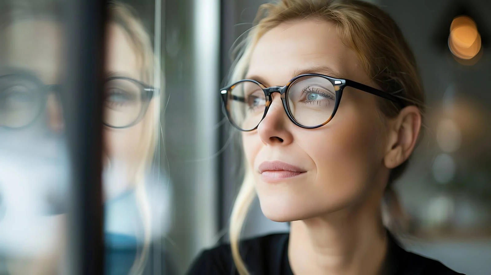 Contemplative Businesswoman Pondering Future — free download from Dotvec