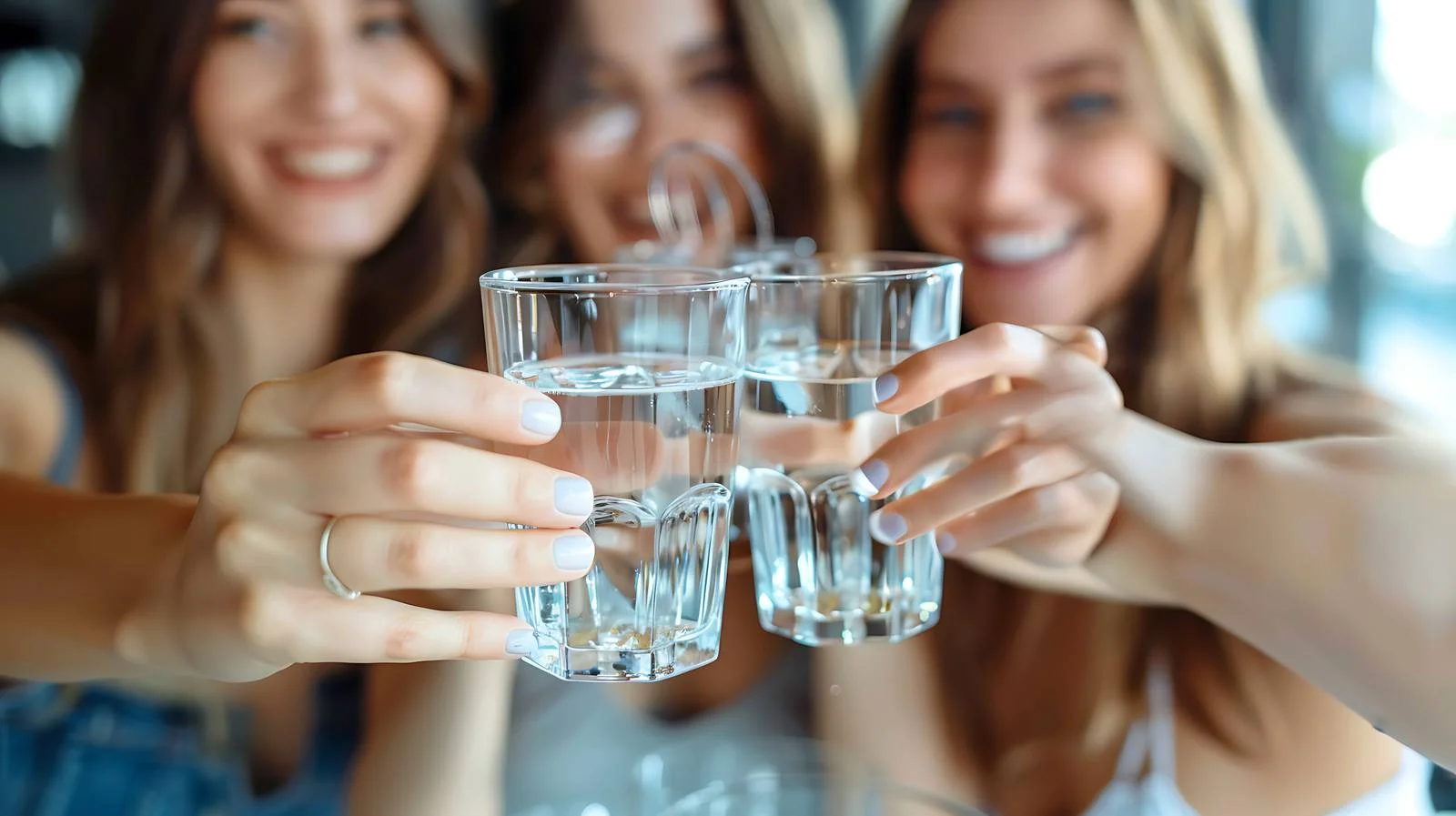 Female Friends Toasting Water Glasses — free download from Dotvec