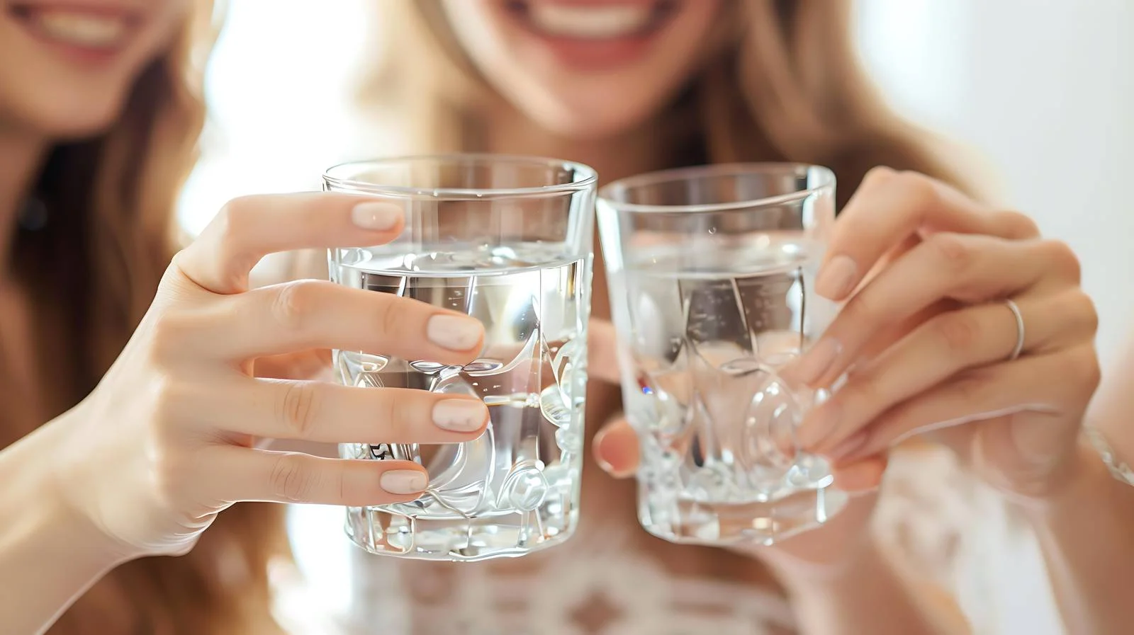 Celebratory Women Toasting Glasses of Water — free download from Dotvec