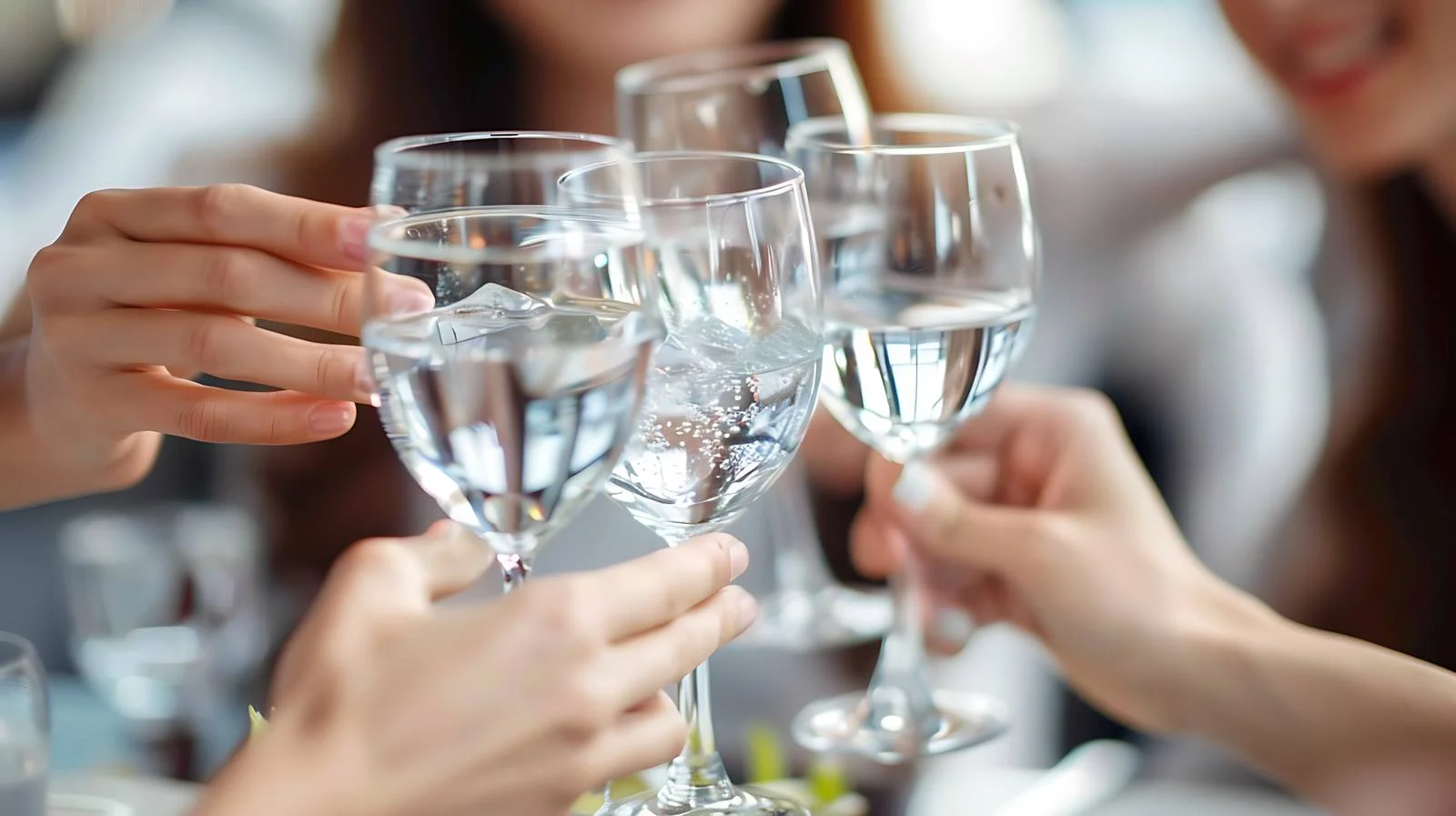 Celebratory Women Toasting Water Glasses — free download from Dotvec