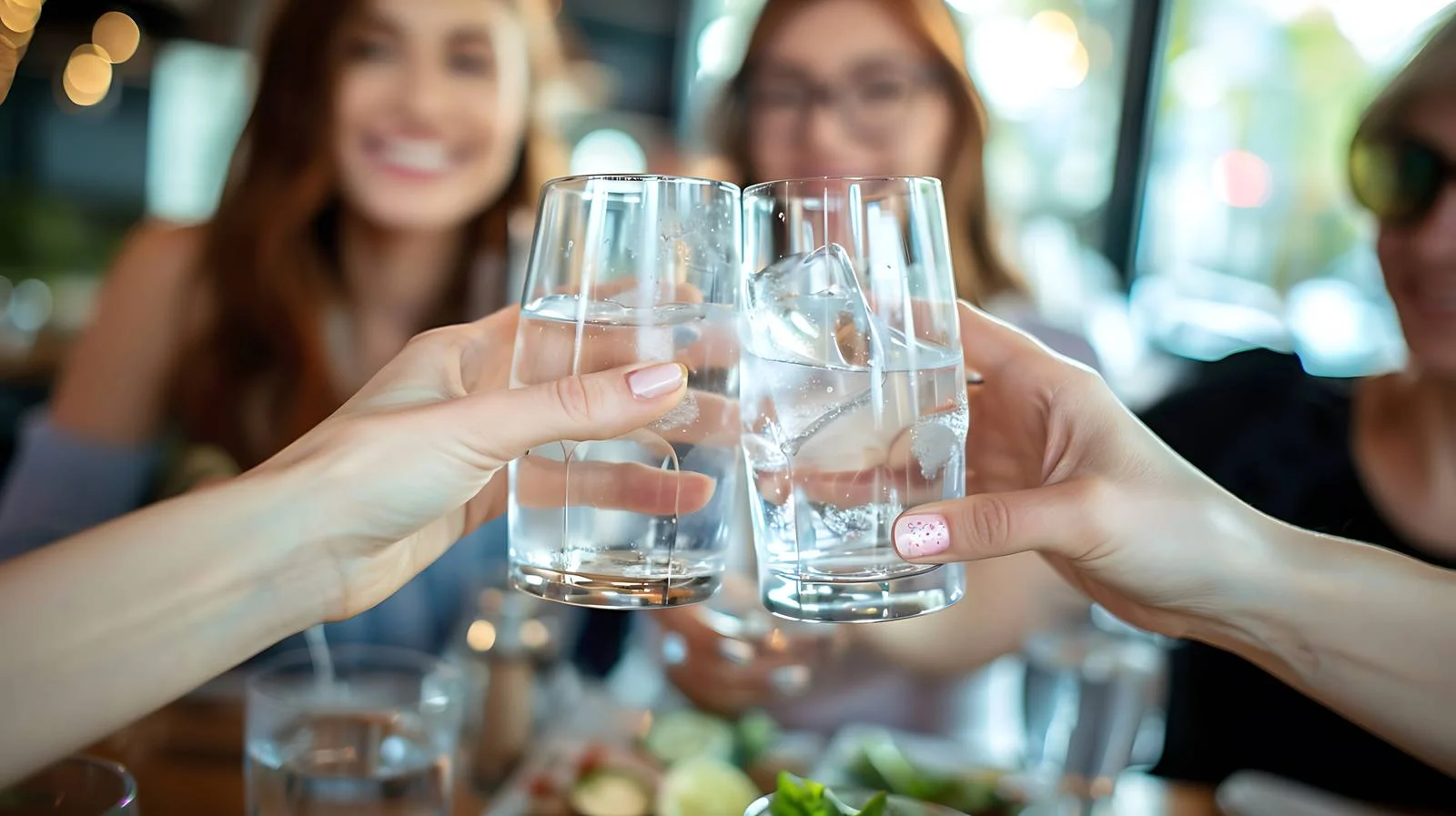 Women Toasting Glasses of Water — free download from Dotvec
