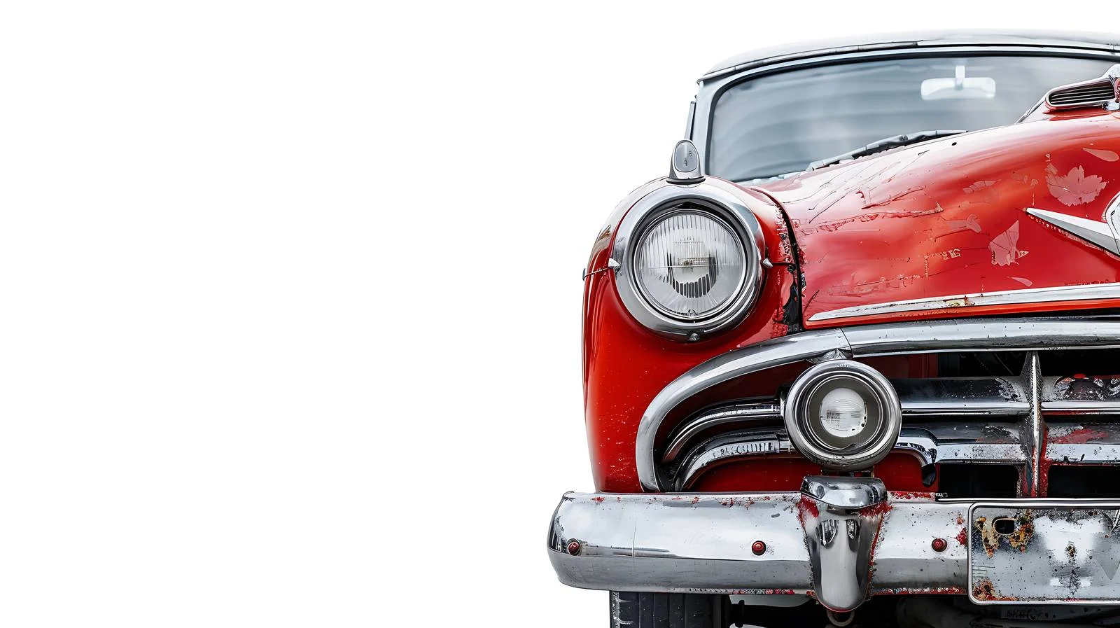 Classic Car Close-up on White Background — free download from Dotvec