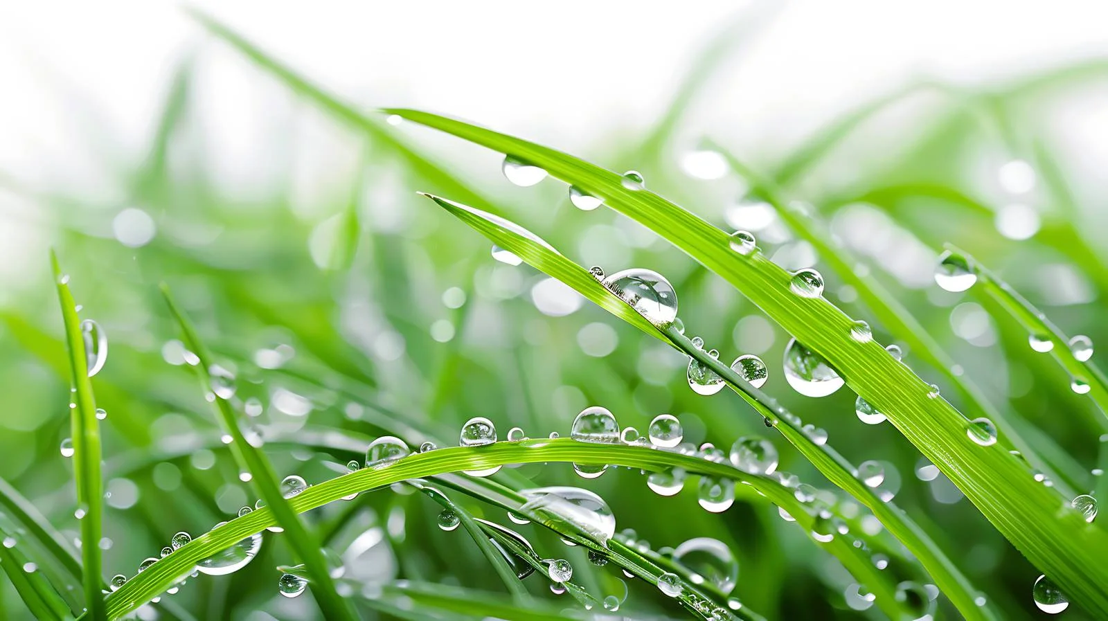 Macro Water Droplets on Grass Blades — free download from Dotvec