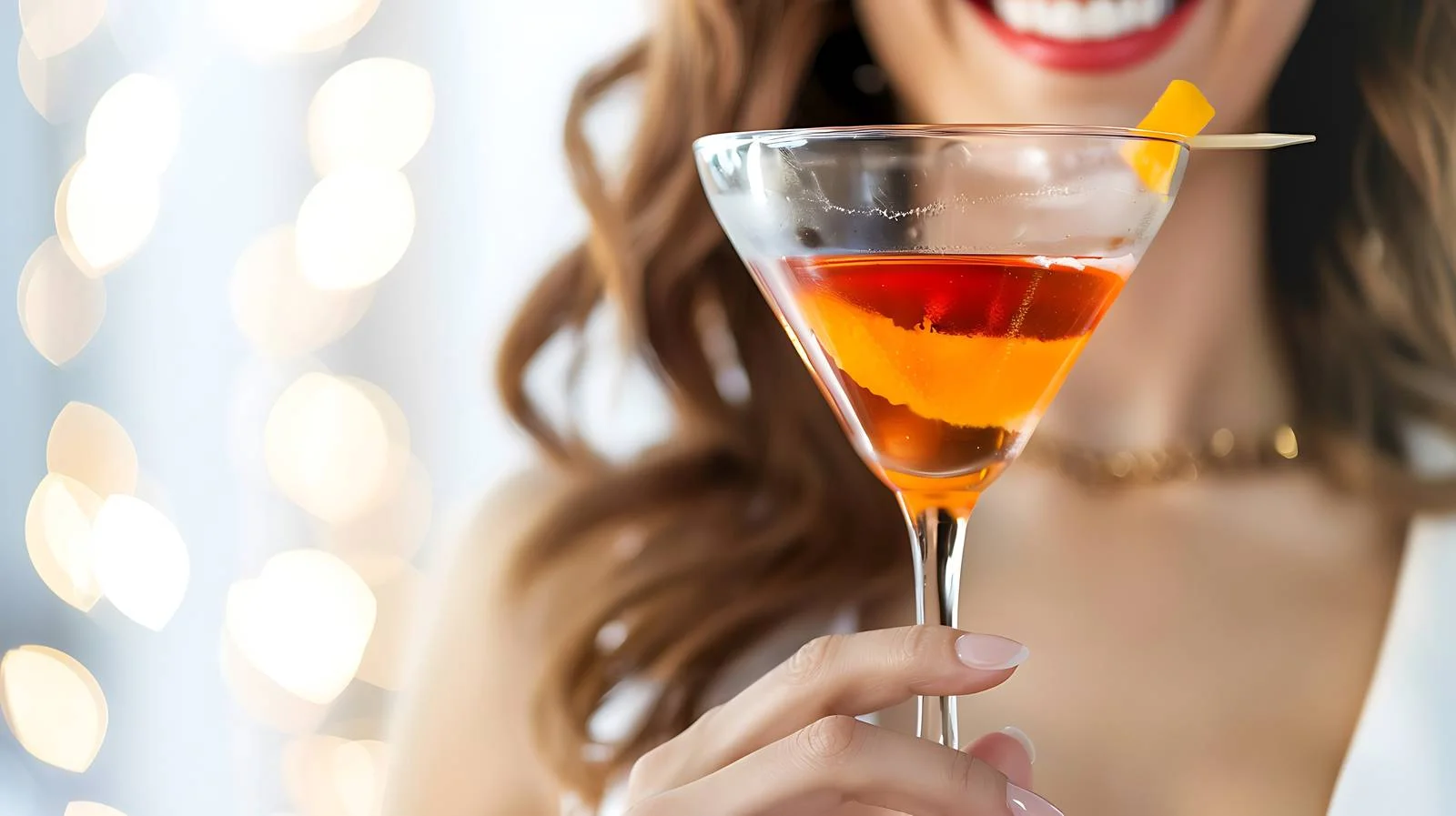 Elegant Woman with Cocktail in Bar — free download from Dotvec