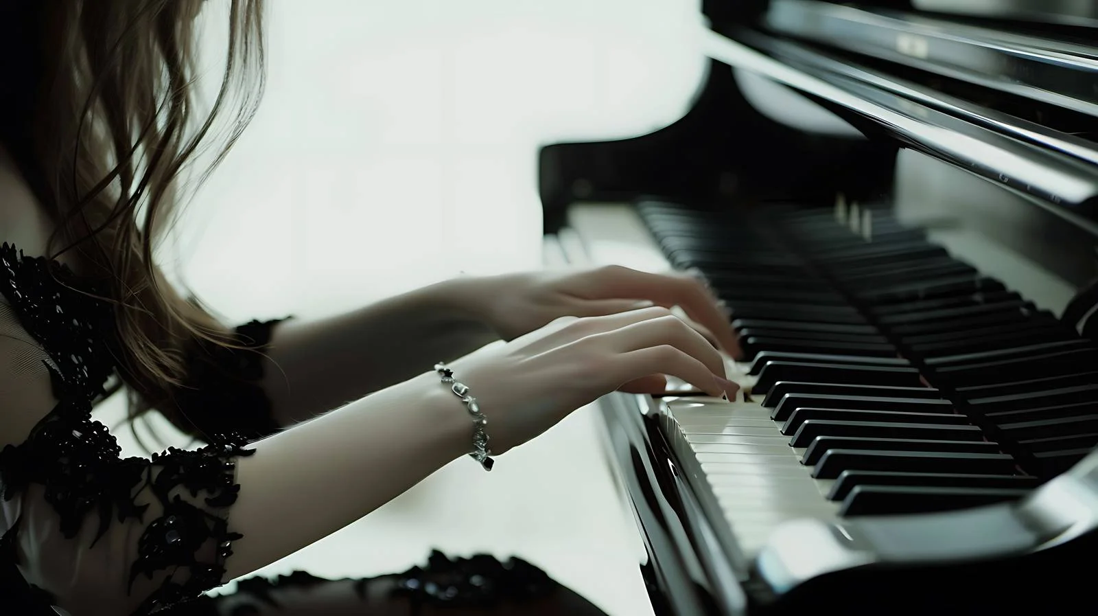 Focused Pianist on White Background — free download from Dotvec