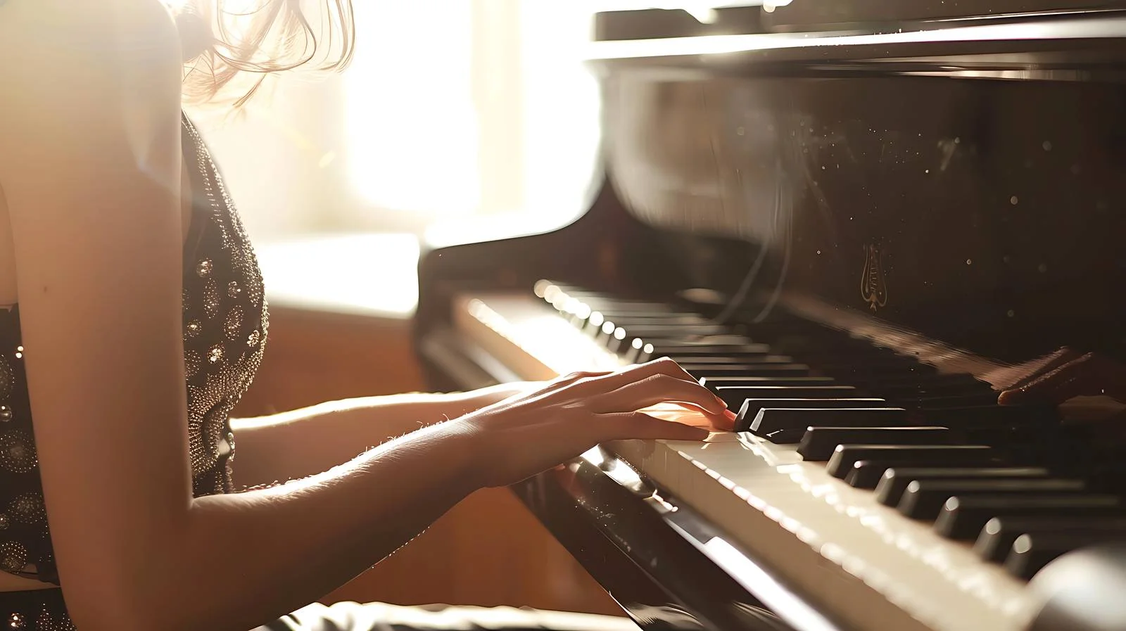 Woman Playing Piano Close-Up Image — free download from Dotvec