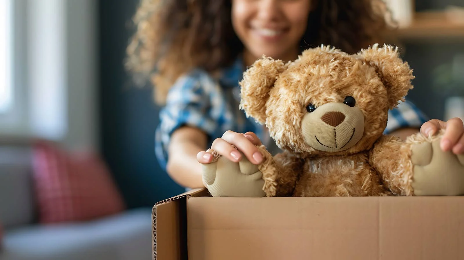 Woman Unpacking Box in New Home — free download from Dotvec