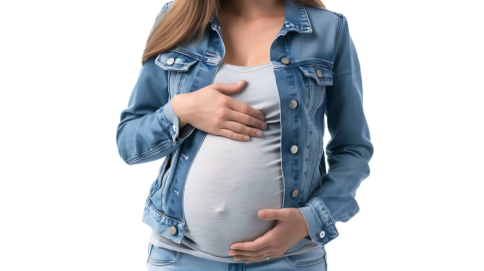 Pregnant Woman Touching Belly Close-up — free download from Dotvec