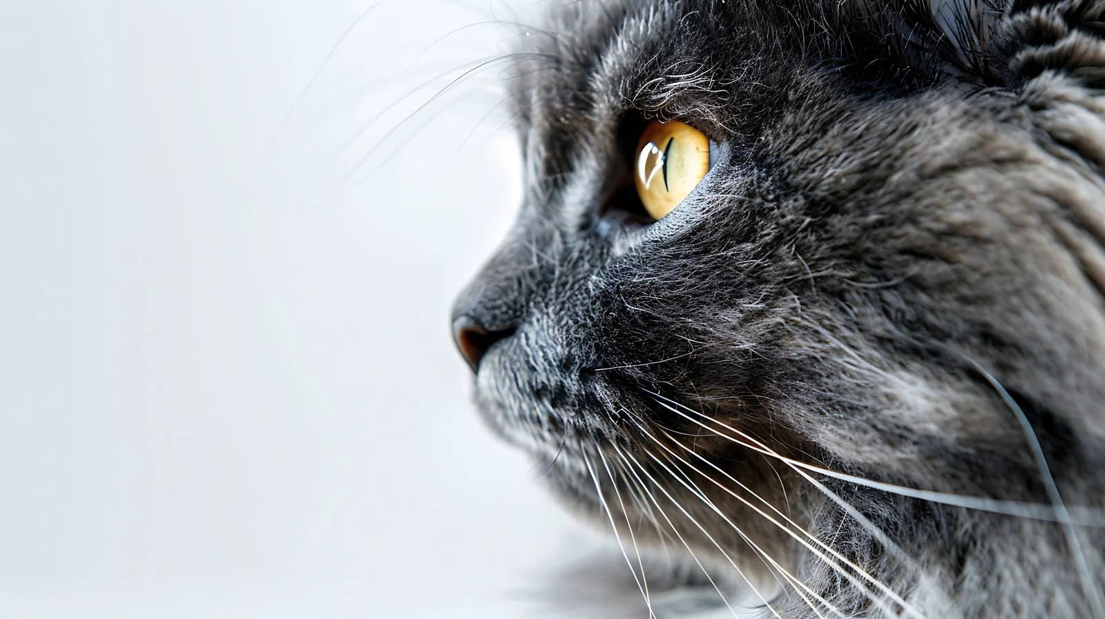 Captivating Grey Cat Nibelung Close-Up — free download from Dotvec