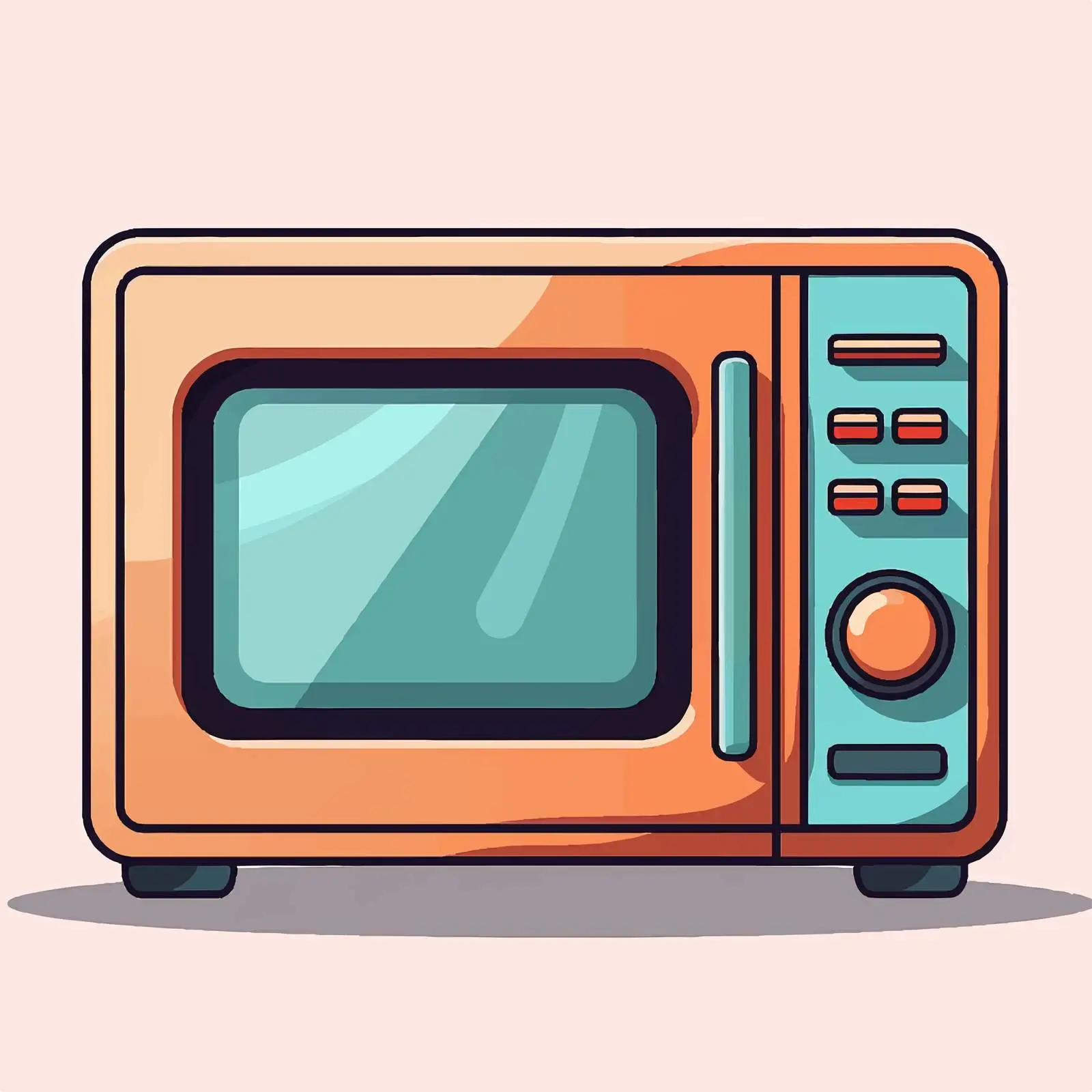 Cartoon Vector of Small Microwave Oven — free download from Dotvec