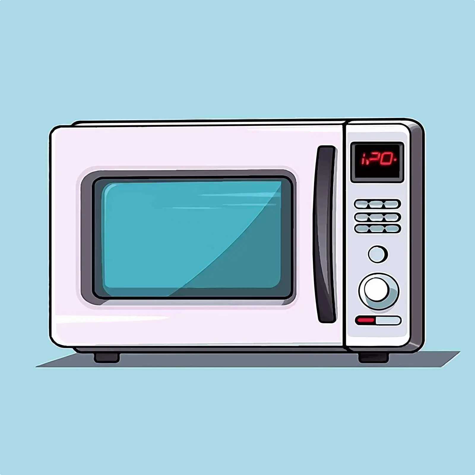 Cartoon Vector Illustration of Microwave Oven — free download from Dotvec