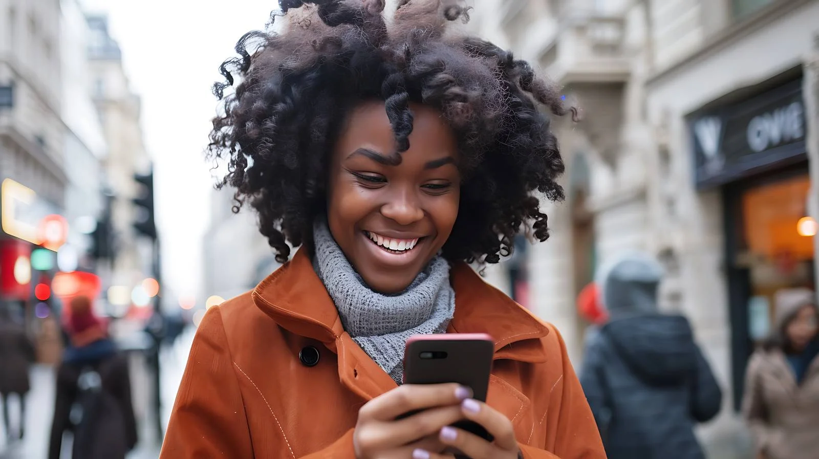 Focused woman texting on cellphone close-up — free download from Dotvec