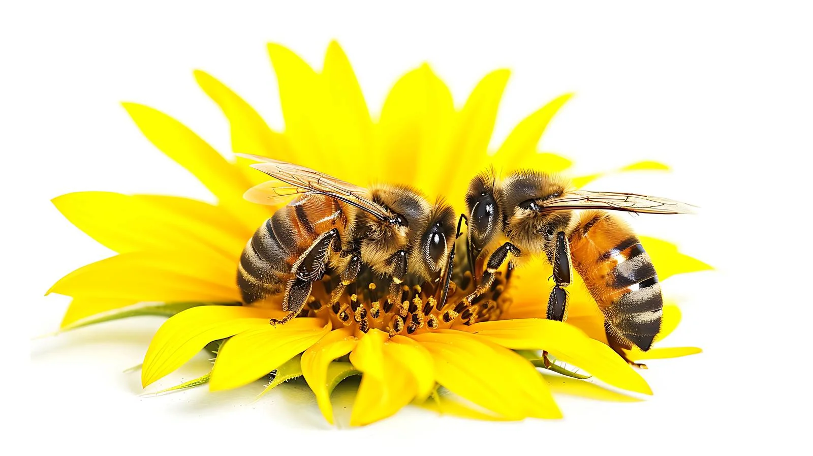Sunflower Pollination by Bees in Close-Up — free download from Dotvec