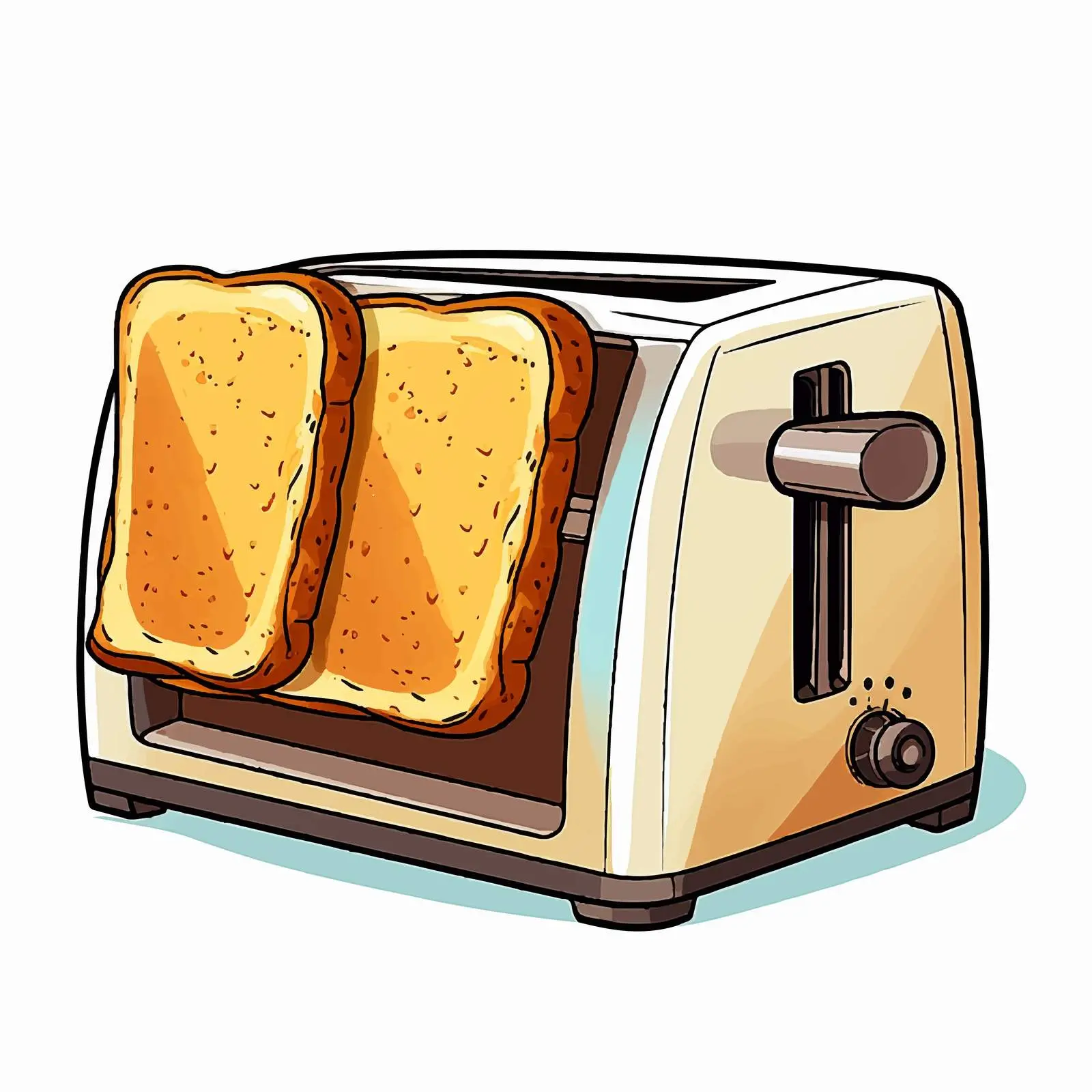 Cartoon Toaster with Toasted Bread Vector – free toasted bread image from Dotvec