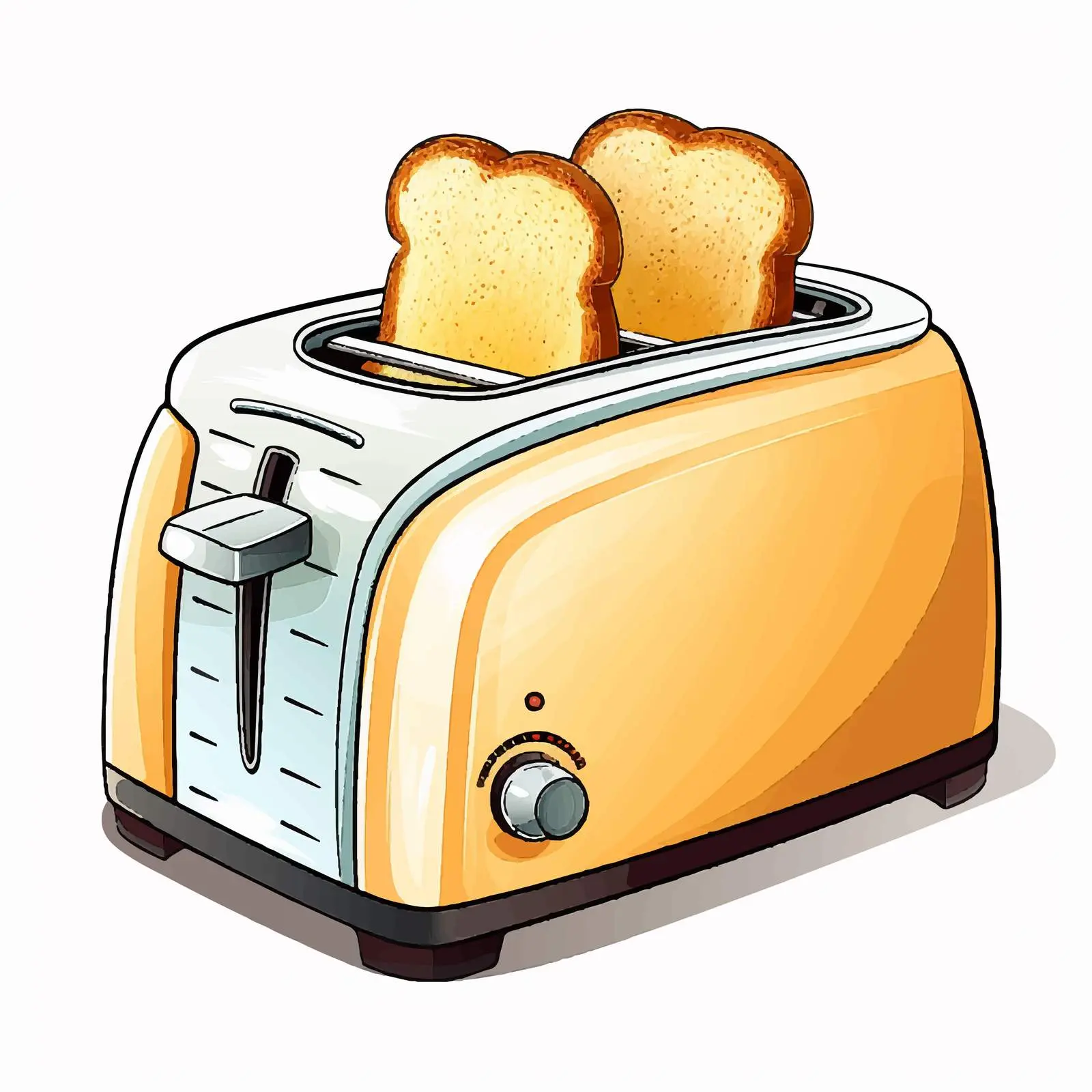 Toasted Bread in Cartoon Toaster Vector Image – free toasted bread image from Dotvec
