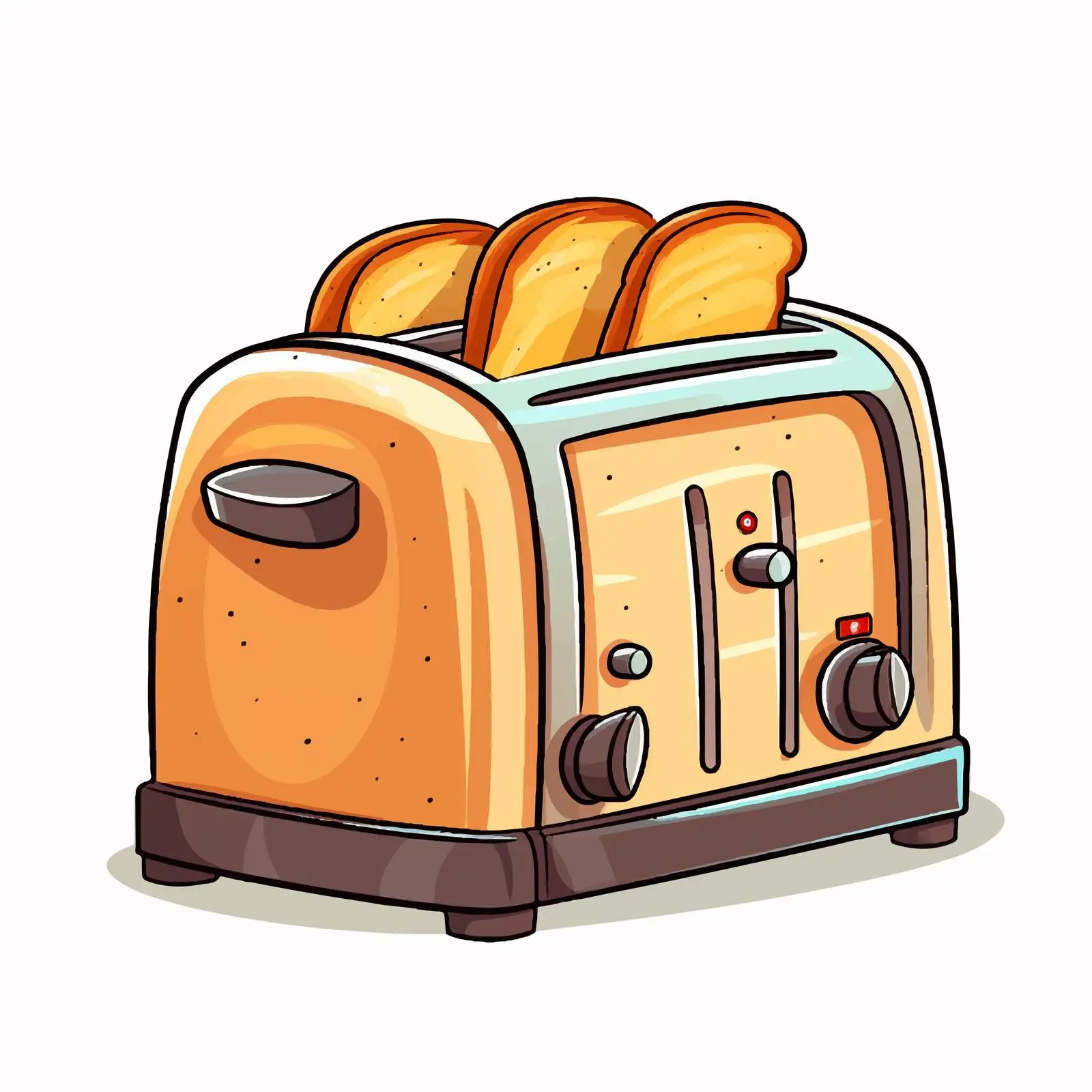 Cartoon Toaster with Toasted Bread Vector Illustration – free toasted bread image from Dotvec