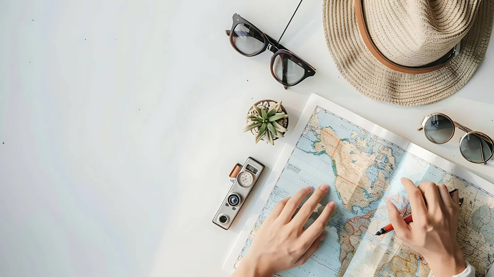 Tourist Planning Vacation with Map — free download from Dotvec