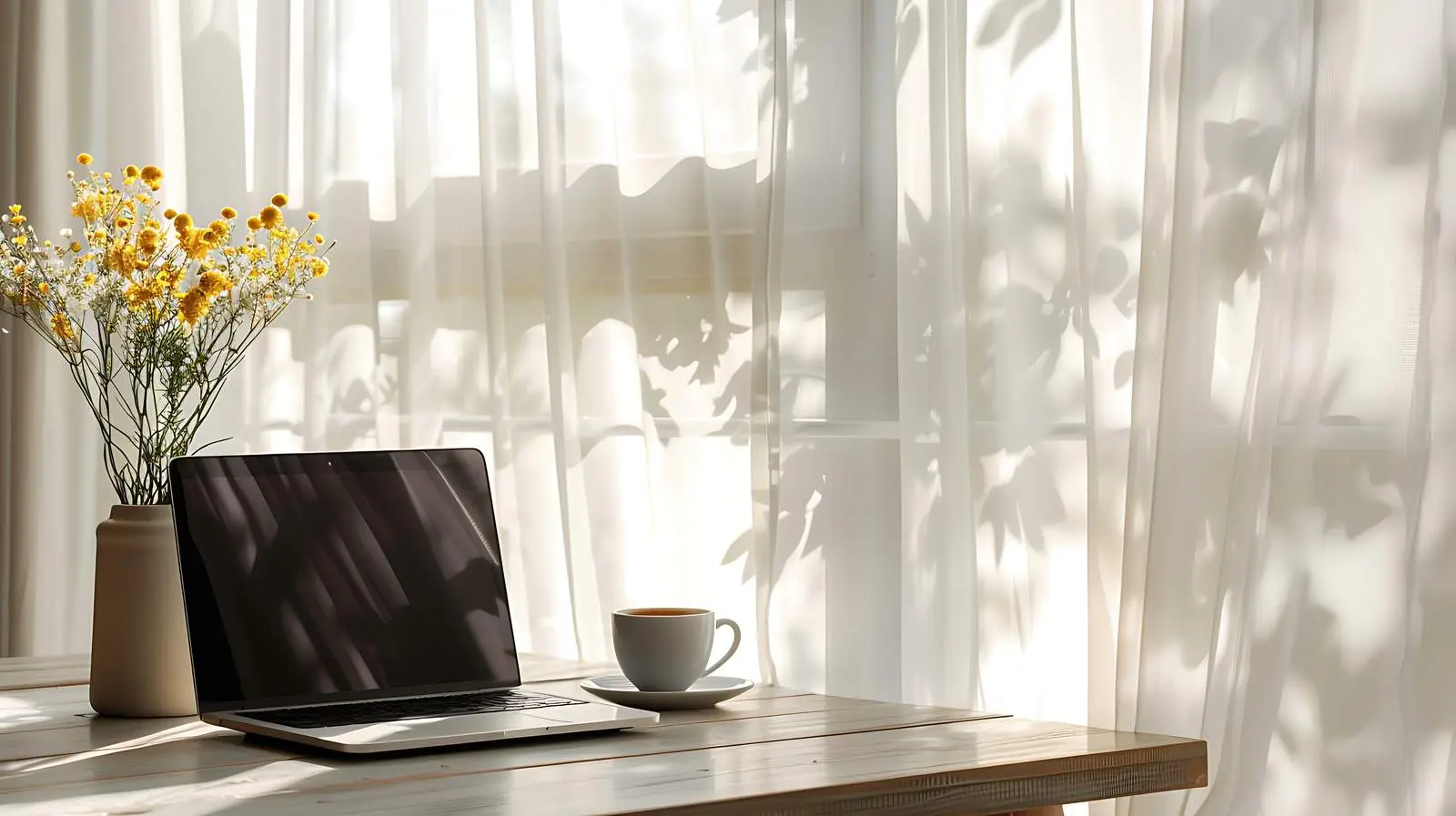 Close Up Desk with Laptop and Workspace Accessories – free stylish workspace image from Dotvec