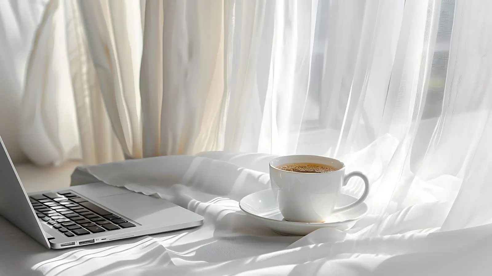 Close Up of a Work Desk with Laptop – free digital workplace image from Dotvec