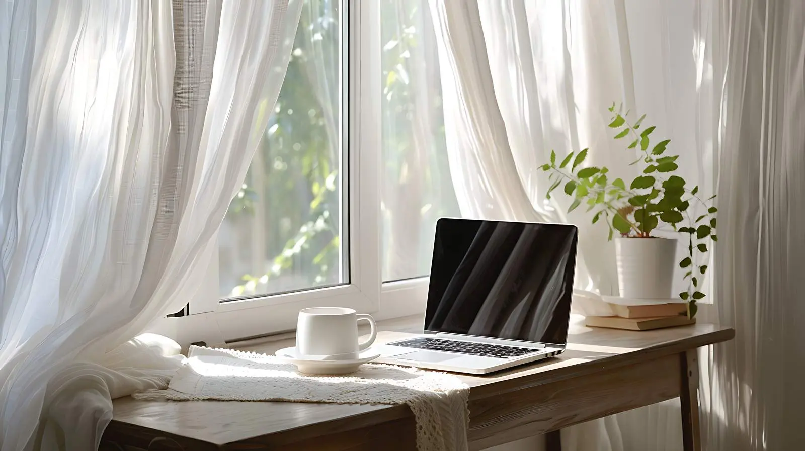 Close-Up of Modern Work Desk with Laptop — free download from Dotvec