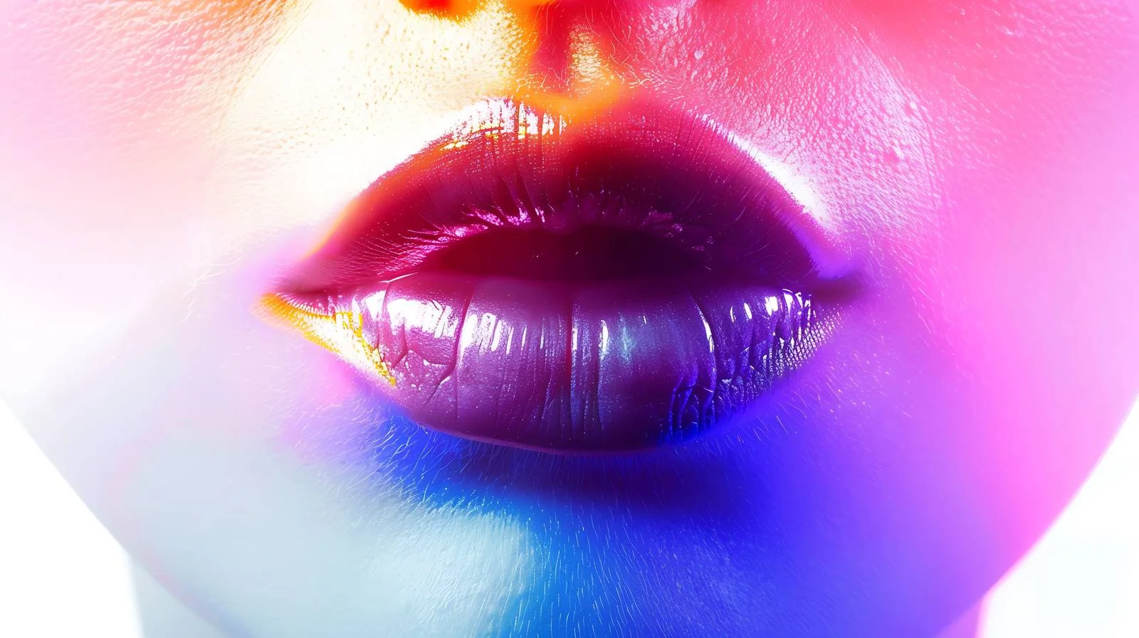 Colorful Woman Lips Close-Up View — free download from Dotvec