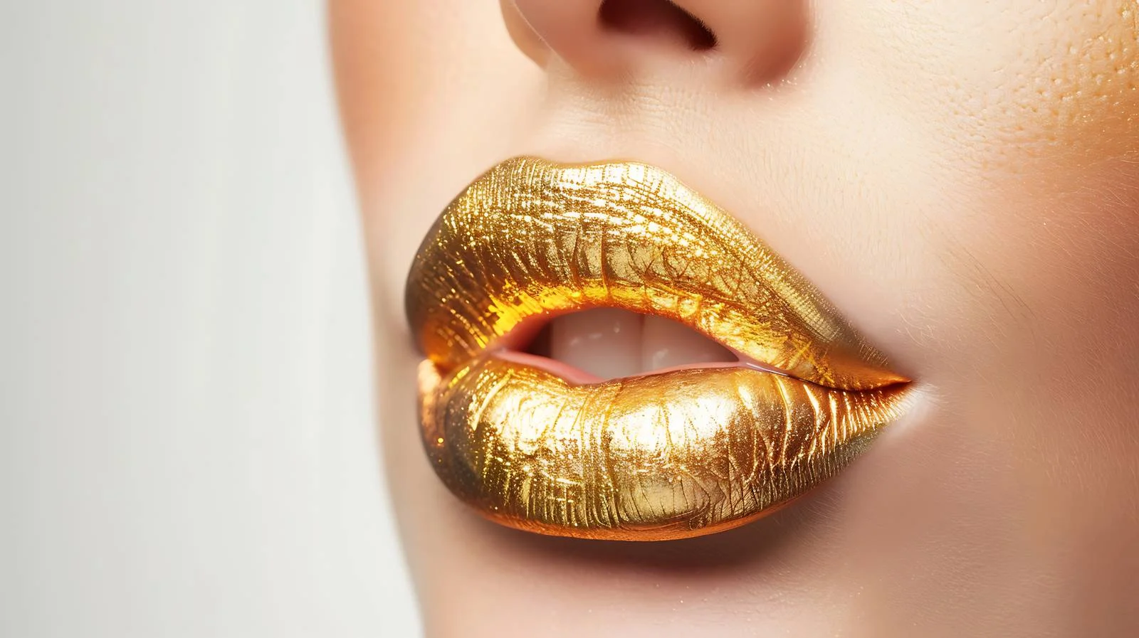 Captivating Lips in Golden Make-up — free download from Dotvec