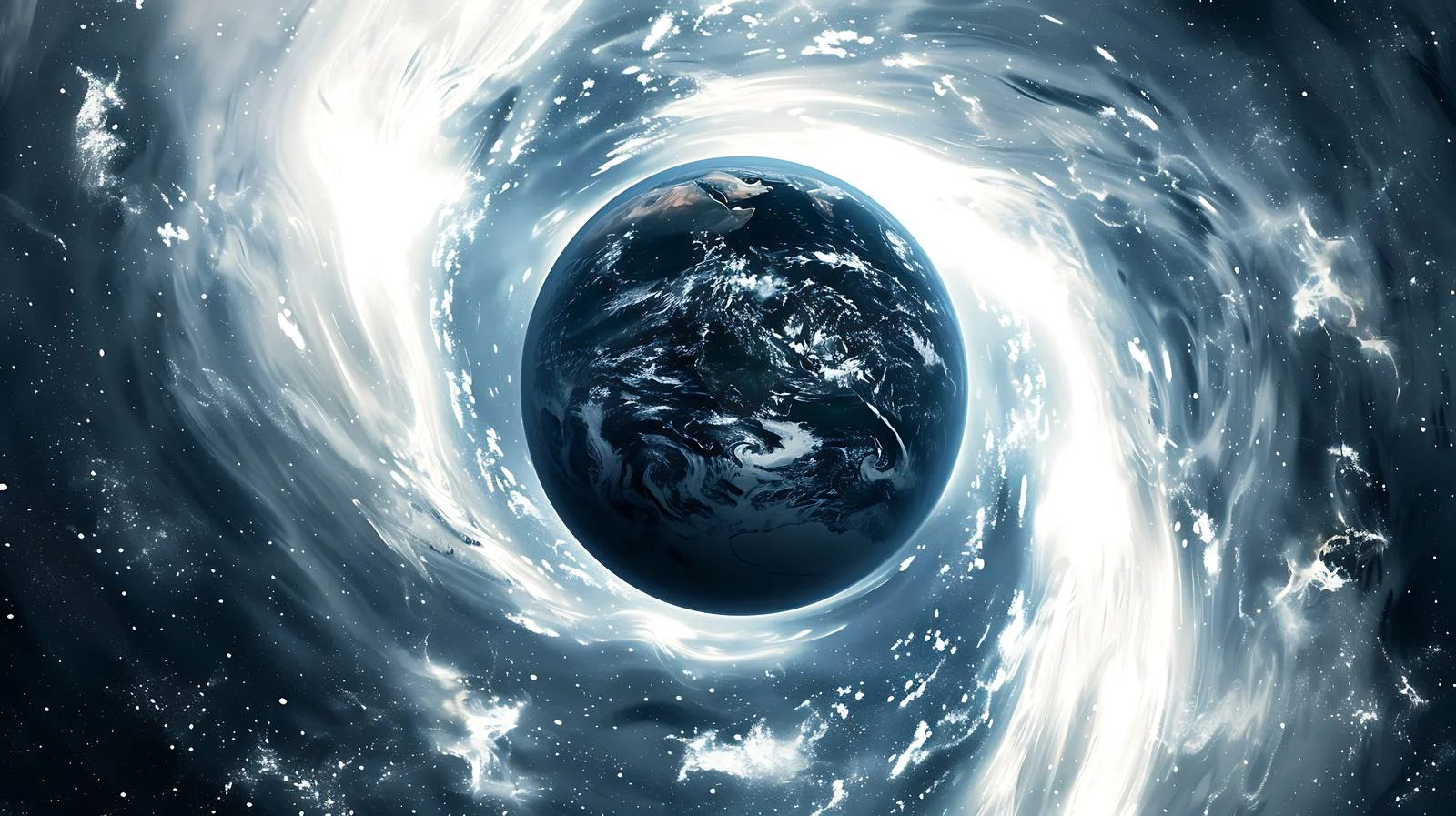 Black Hole Close-up with Earth Planet — free download from Dotvec