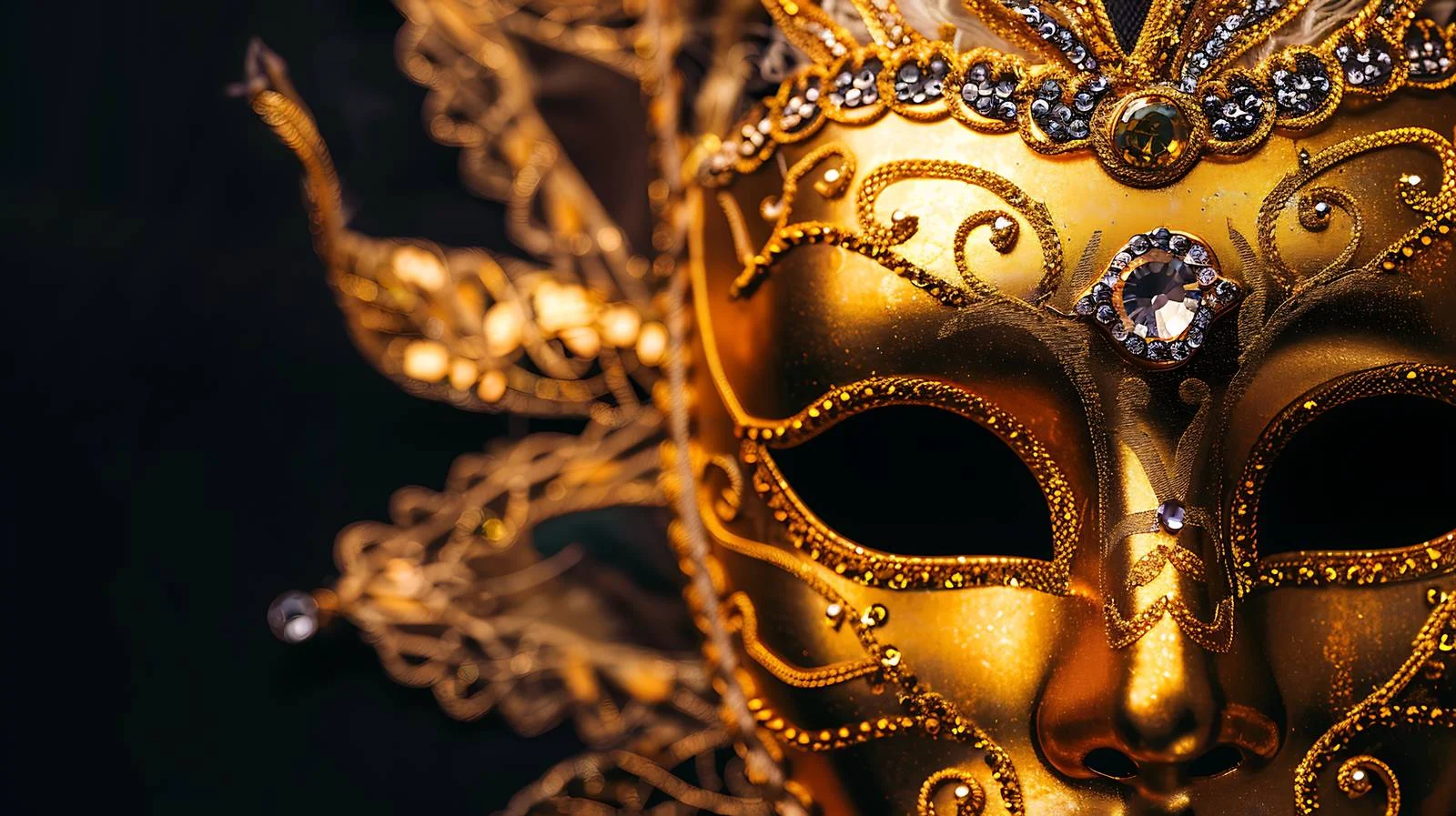 Carnival Gold Mask with Diamonds — free download from Dotvec