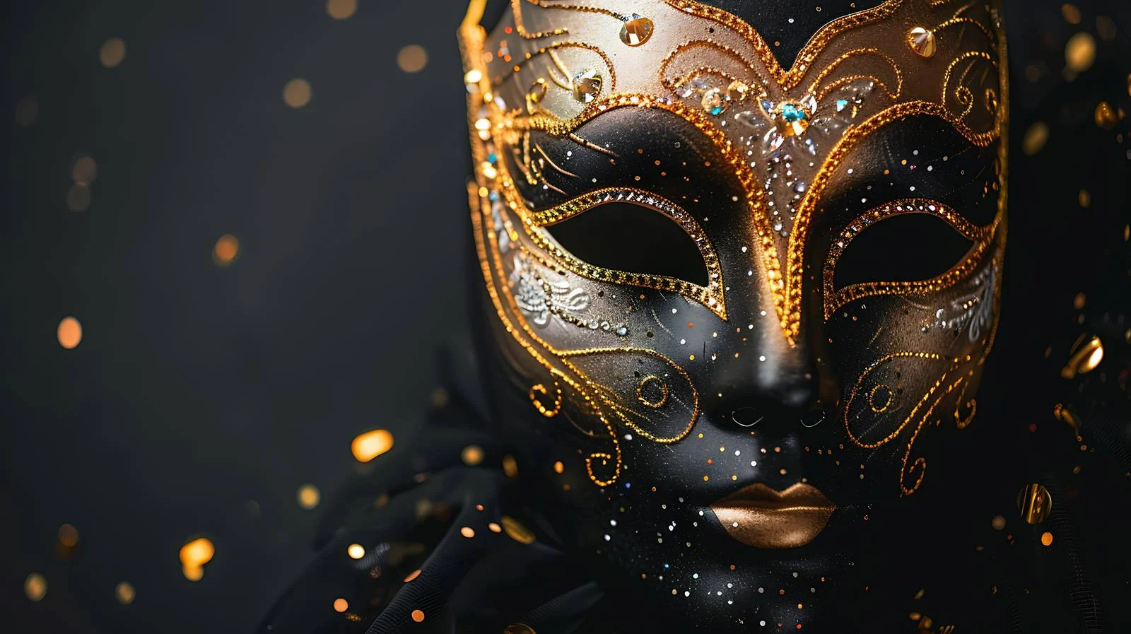 Carnival Gold Mask with Diamonds — free download from Dotvec