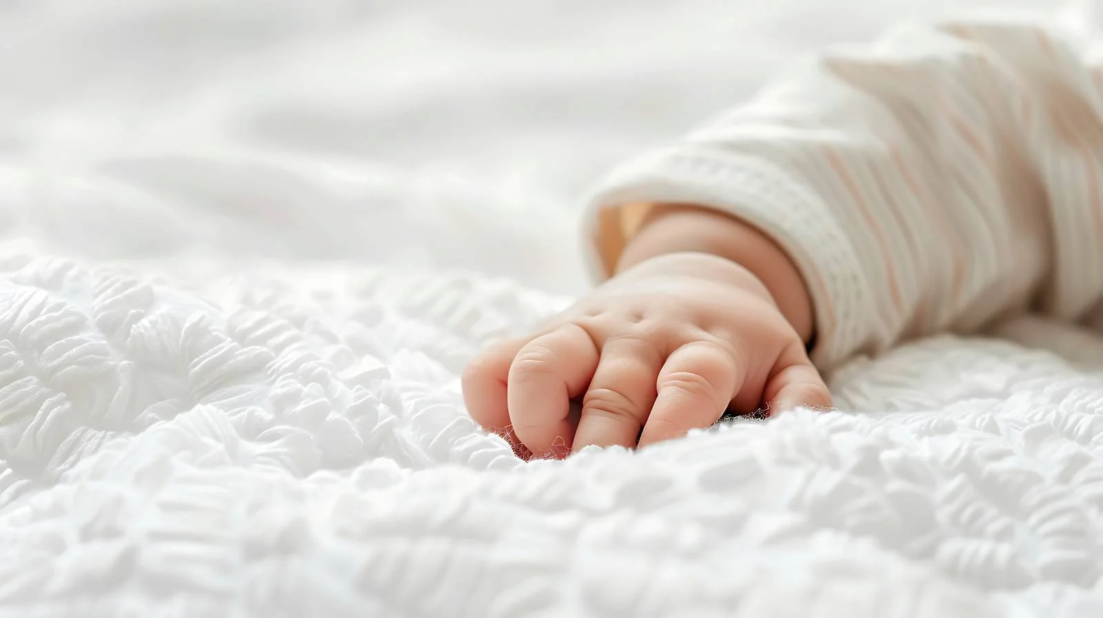 Newborn Baby Hand on Bed — free download from Dotvec