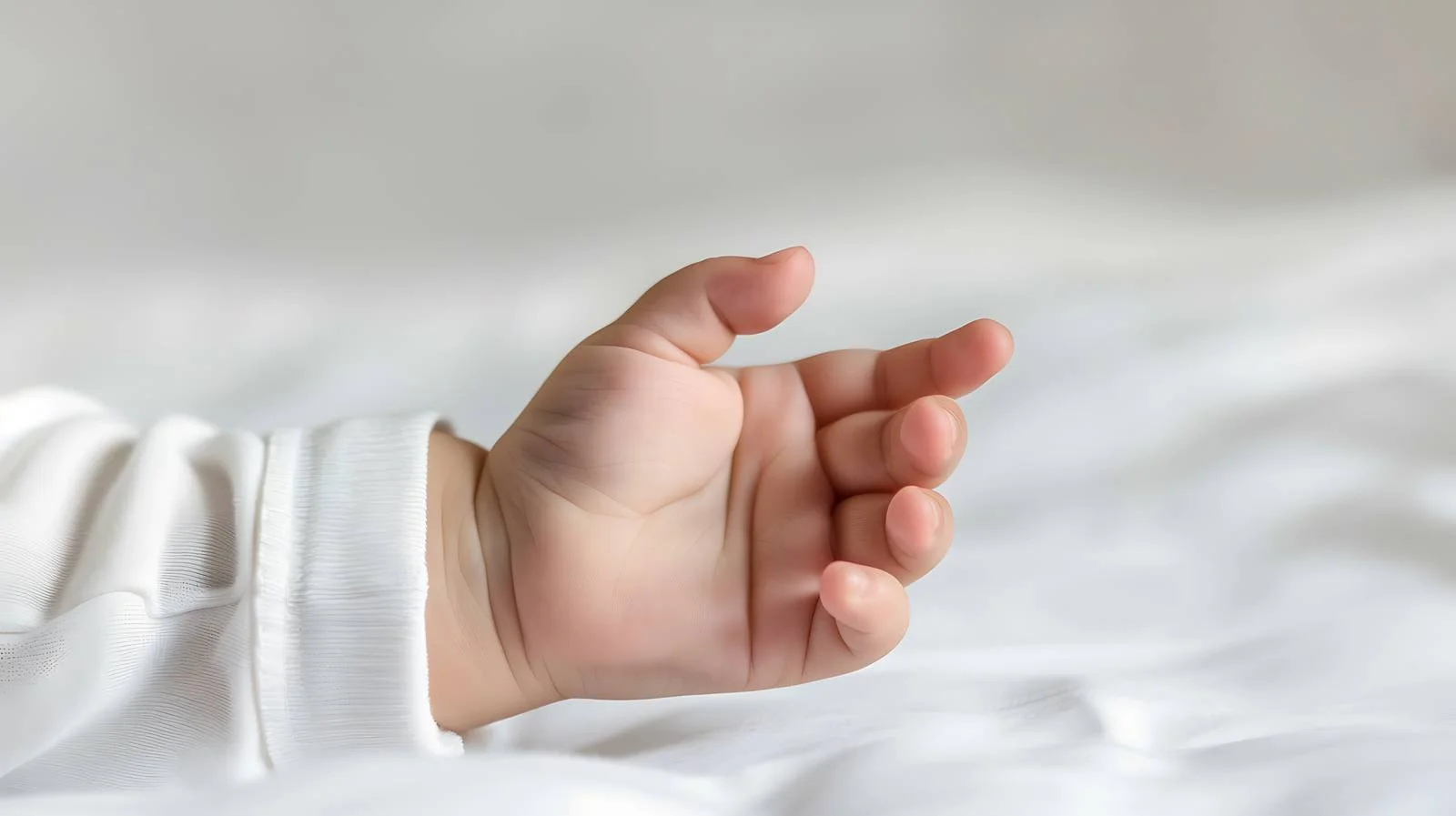 Newborn Baby Hand on Bed — free download from Dotvec