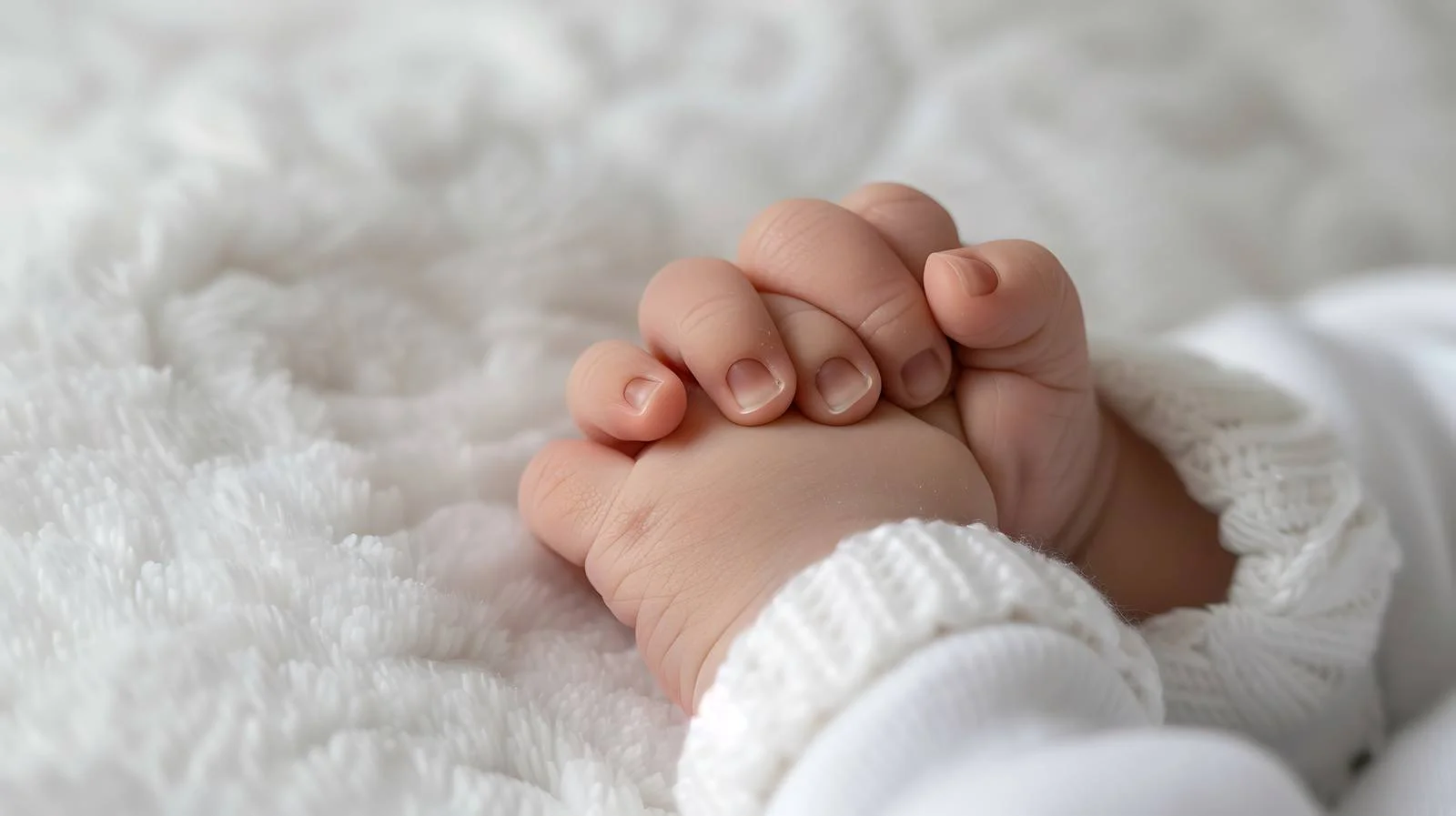 Newborn Baby Hand on Bed — free download from Dotvec