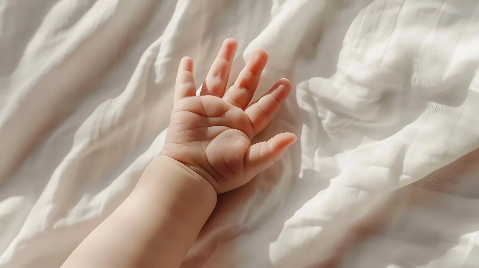 Newborn Baby Hand on Bed — free download from Dotvec