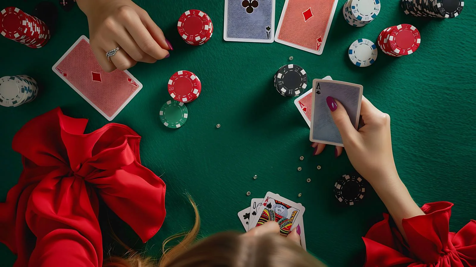 Close-up Women Hands with Playing Cards — free download from Dotvec