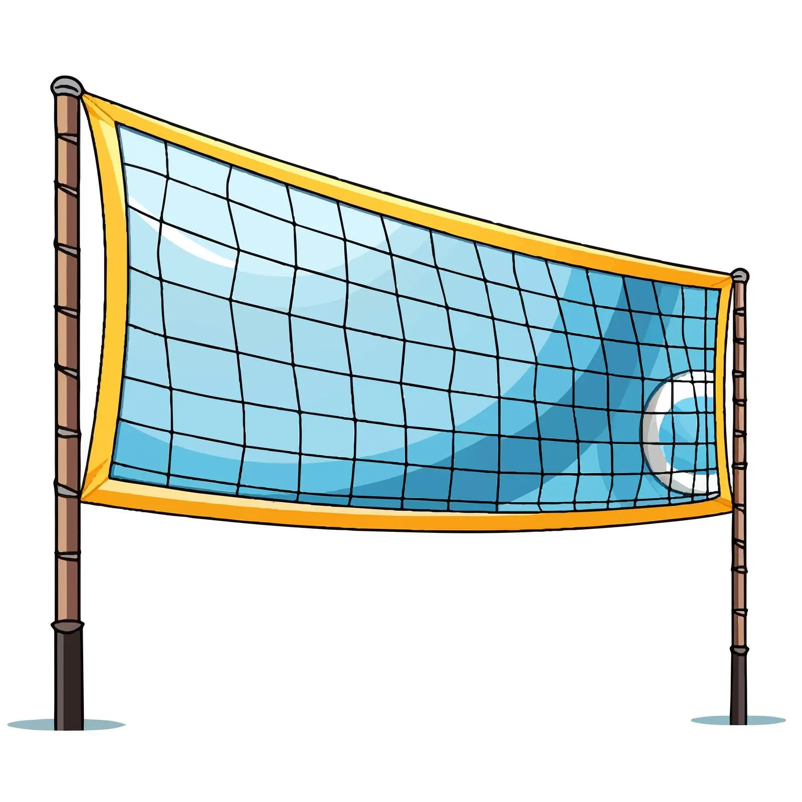 Close Up Cartoon Volleyball Net Vector Illustration – free sport equipment image from Dotvec