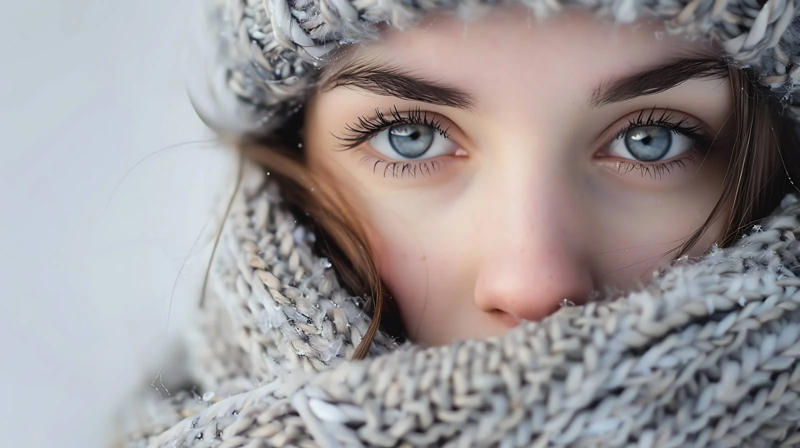 Captivating Winter Close-Up of Young Woman — free download from Dotvec