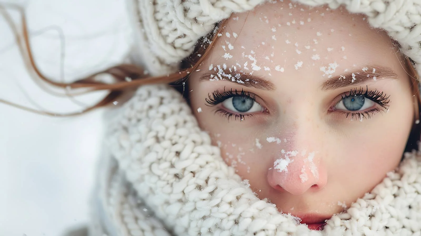 Winter Close-Up Portrait of Thoughtful Young Woman — free download from Dotvec