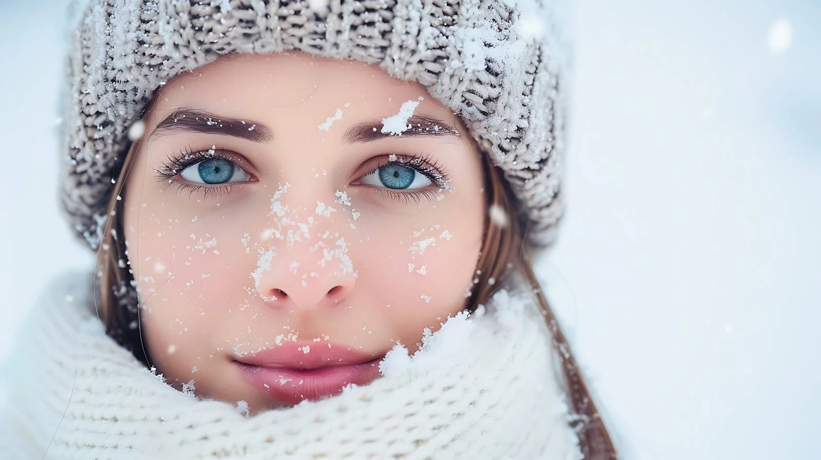 Soothing Winter Close-Up Portrait of Young Woman — free download from Dotvec