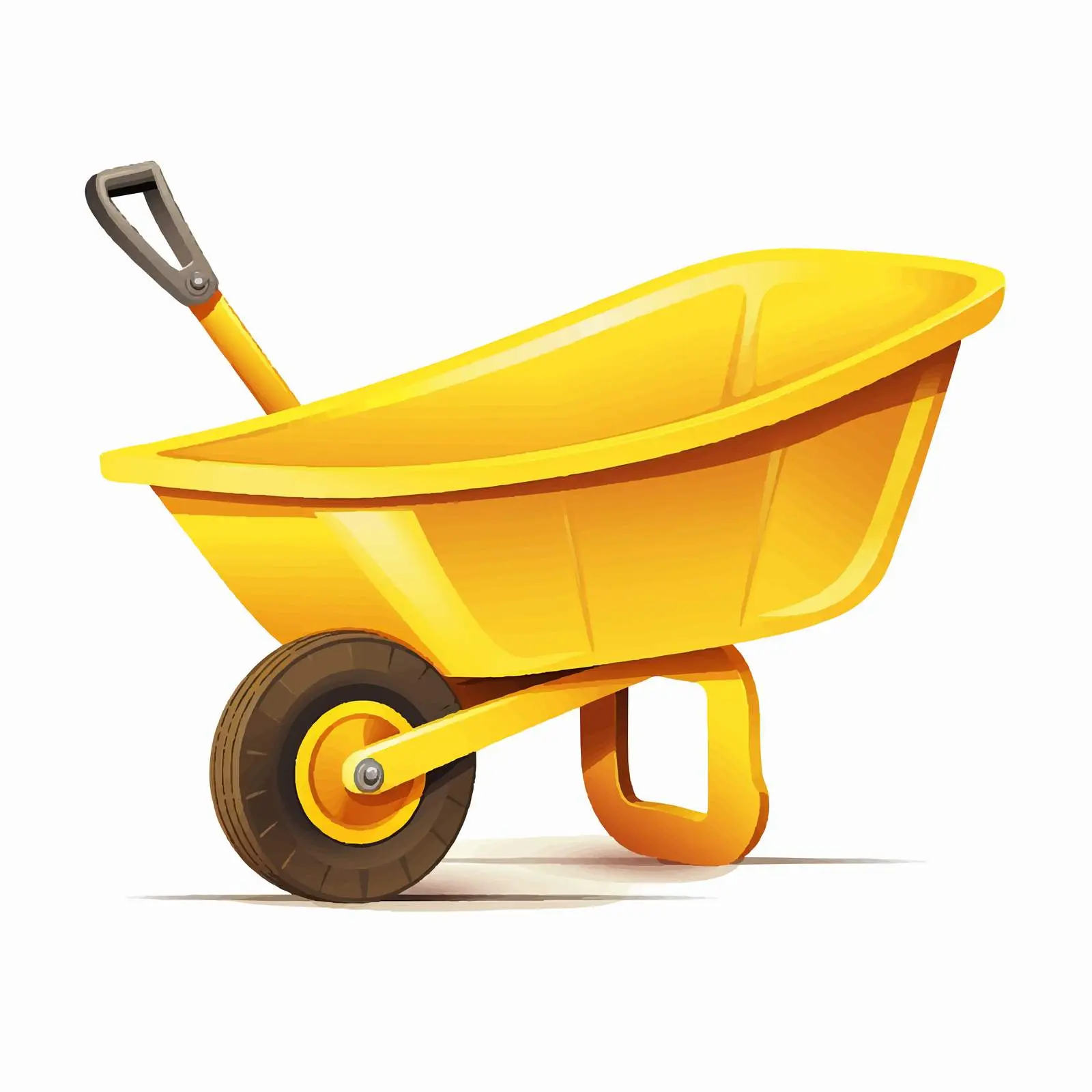 Close Up Yellow Wheel Barrow Cartoon Vector Illustration — free download from Dotvec