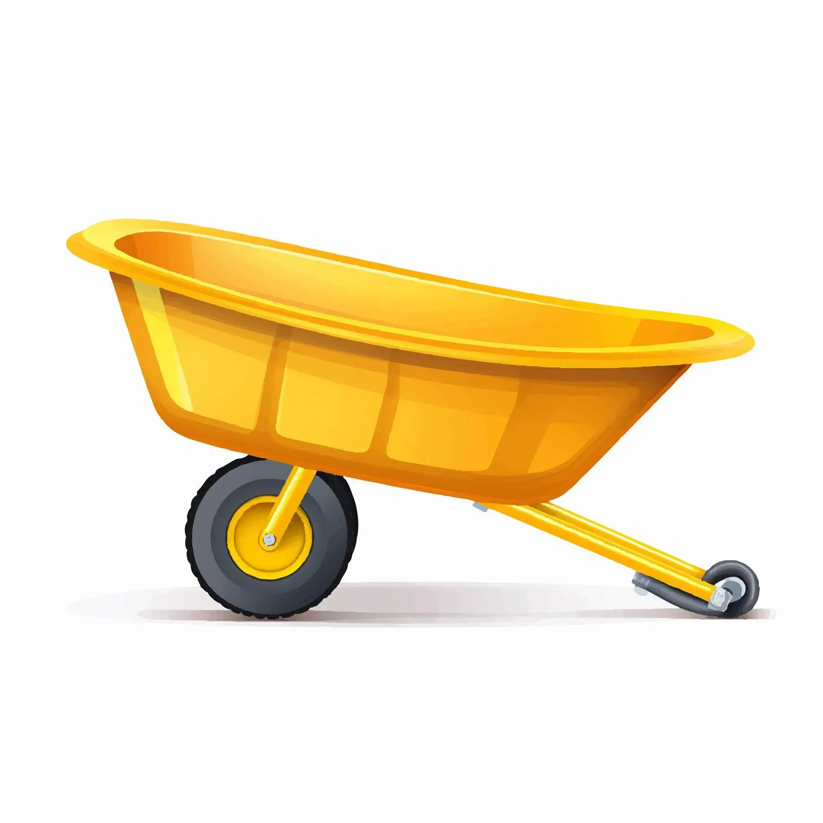 Close-Up Cartoon Yellow Wheelbarrow Vector Illustration — free download from Dotvec