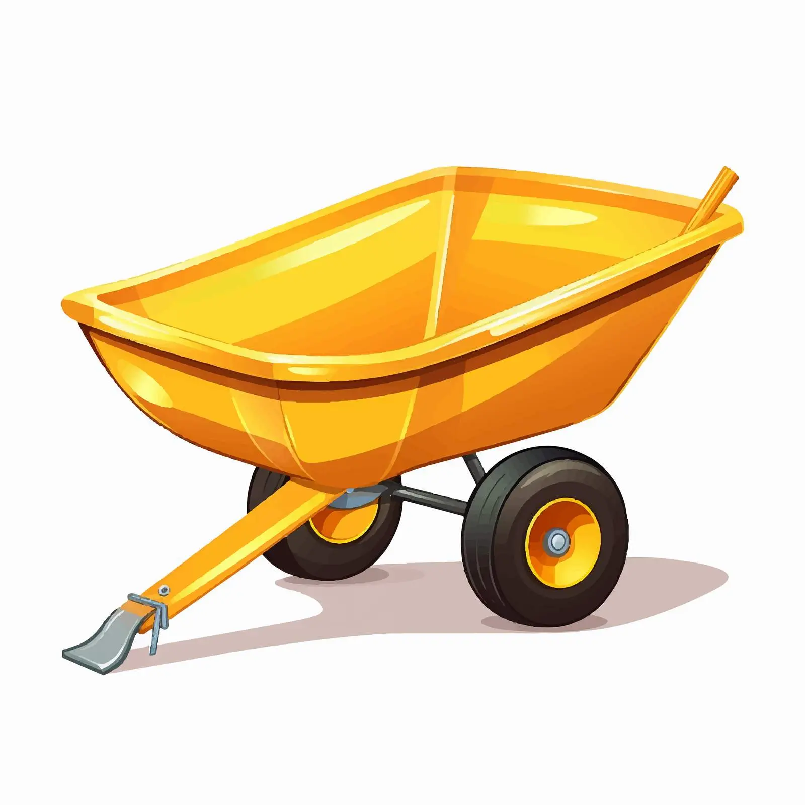 Close Up Yellow Wheelbarrow Vector Illustration — free download from Dotvec