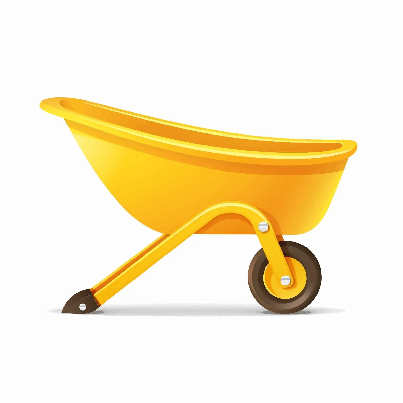 Close Up Yellow Wheel Barrow Vector Illustration — free download from Dotvec