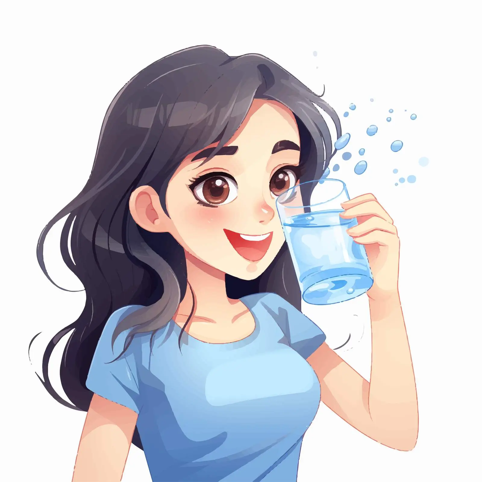 Girl Pouring Water Vector Illustration — free download from Dotvec