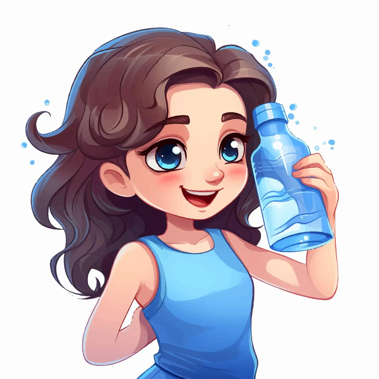 Girl Pouring Drinking Water Vector Illustration — free download from Dotvec