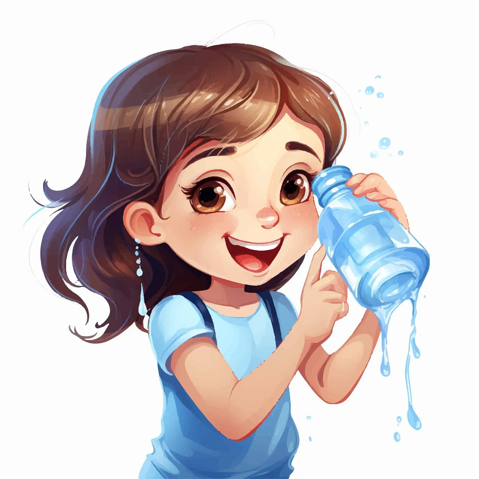 Girl Pouring Water Cartoon Vector Illustration — free download from Dotvec