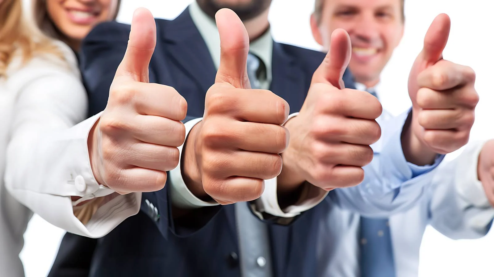 Successful Business Team Gesturing Thumbs Up — free download from Dotvec