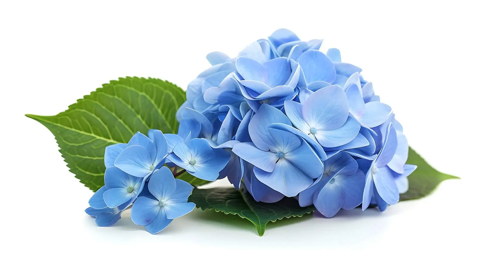 Closeup of Blue Hydrangea Flower on White Background — free download from Dotvec