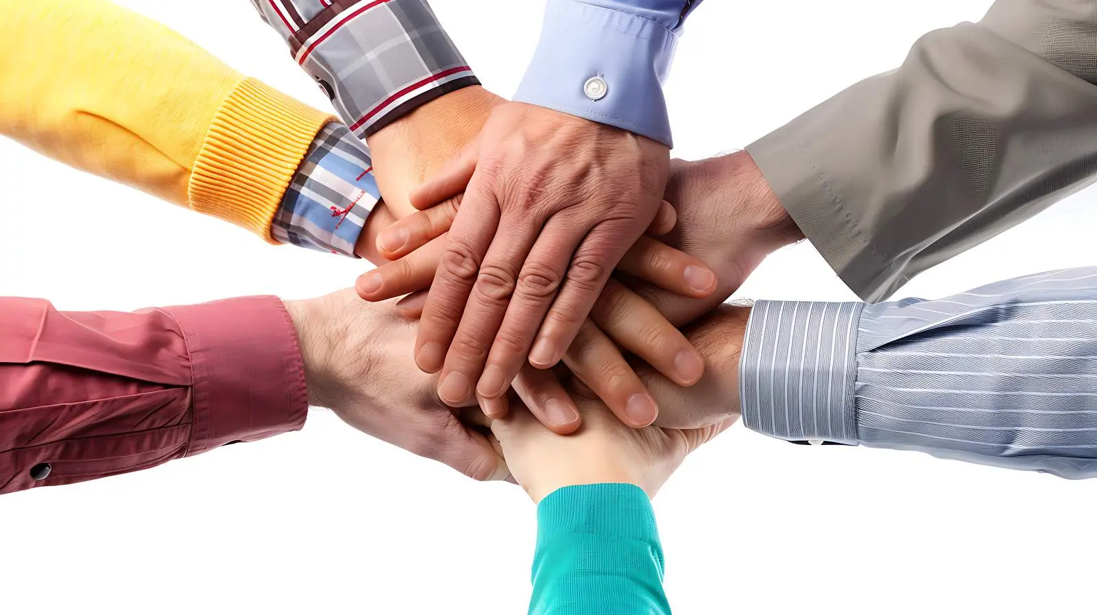 Business Hands Piling Together for Collaboration – free trust image from Dotvec