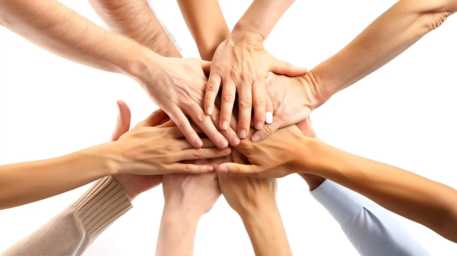 Business People Collaborating with Hands in Focus – free building image from Dotvec