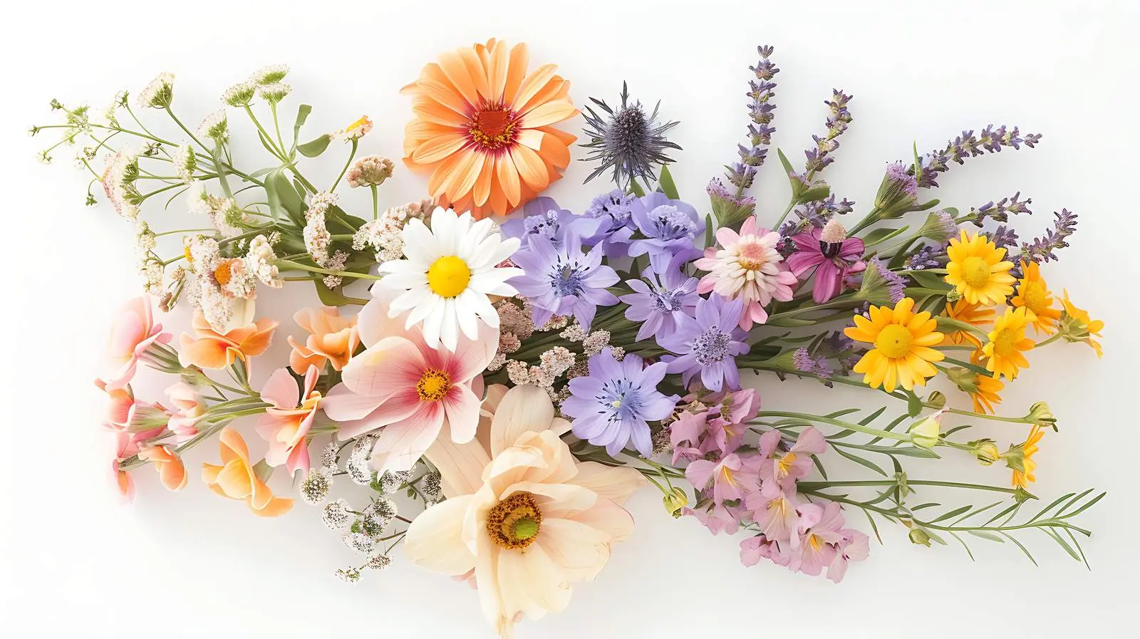 Close-Up Flowers Bouquet on White Background — free download from Dotvec